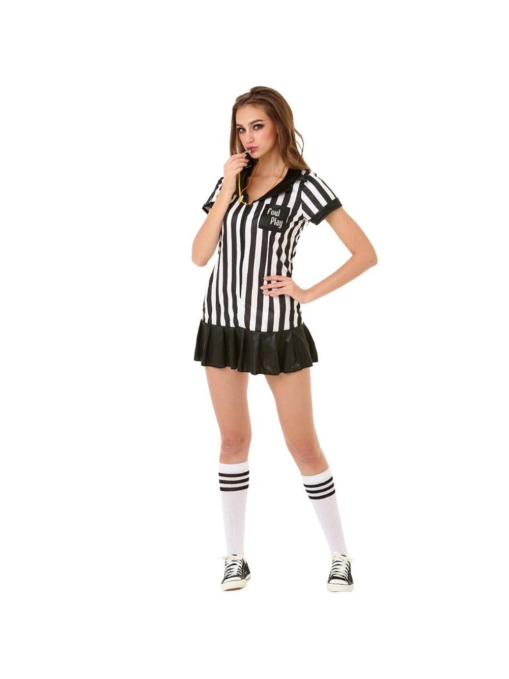 Hauntlook Risque Referee Halloween Costume Medium Sexy Sports Ref Ump Outfit NEW